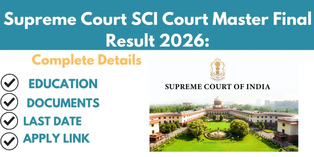 Supreme Court SCI Court Master Final Result 2026:
